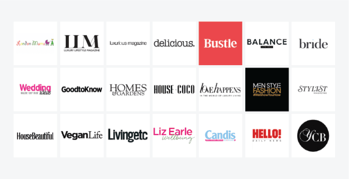 Glass Digital - Where We Built Links 2020 - lifestyle magazine logos