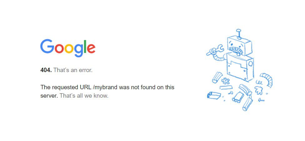 Google 404 error